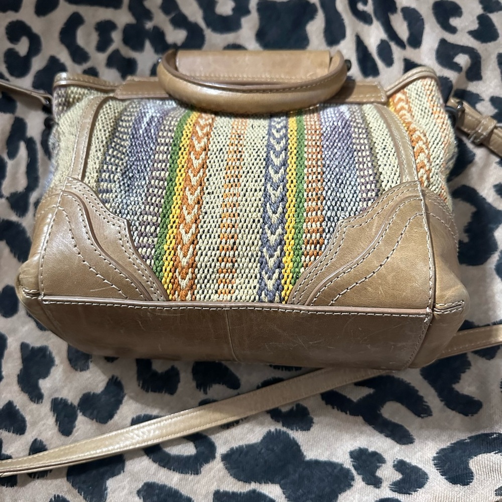 Frye Bag Mini Riviana Woven Leather Tote Bag Western Boho
